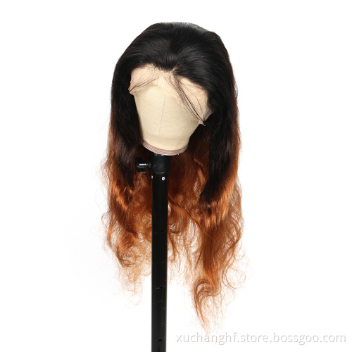 Ombre Blonde Highlights Color 13x6 Deep part Lace Front Human Hair Wigs 180% Density 360 Wig